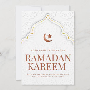 Tarjeta Festiva Arte de Arco Islámico Ramadan Kareem
