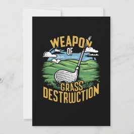 Tarjeta Festiva Arte de Arma de Golf de Destrucción de Césped
