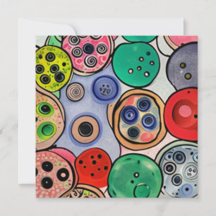 Tarjeta Festiva Arte de botón