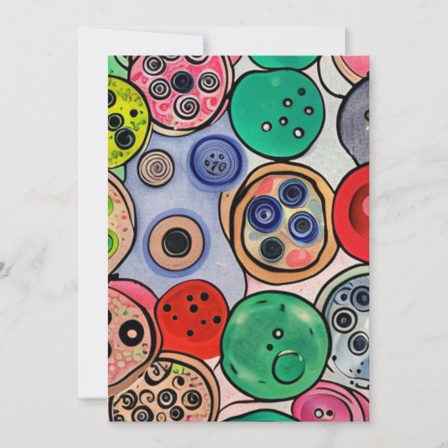 Tarjeta Festiva Arte de botón (Anverso)