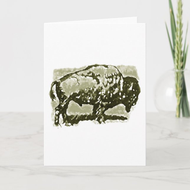 Tarjeta Festiva Arte de búfalo (Anverso)