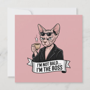 Tarjeta Festiva Arte de café con gato Sphynx jefe