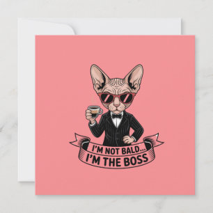 Tarjeta Festiva Arte de café con gato Sphynx jefe genial