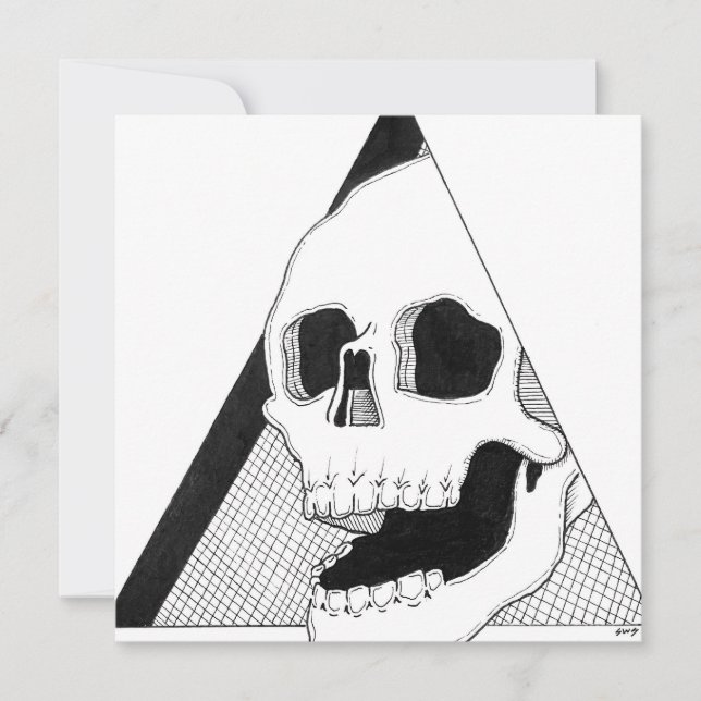 Tarjeta Festiva Arte de Calavera Sonriente (Anverso)