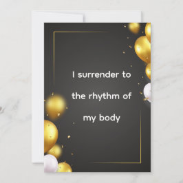 Tarjeta Festiva Arte de Cita de Ritmo de Cuerpo Negro Dorado