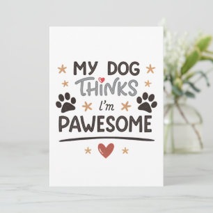 Tarjeta Festiva Arte de dibujos animados de perro juguetón impresi