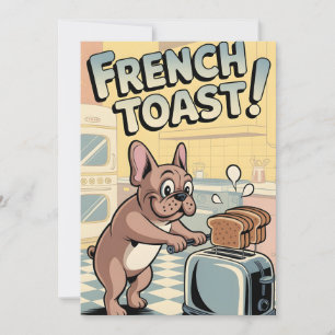 Tarjeta Festiva Arte de dibujos animados del desayuno de Bulldog F
