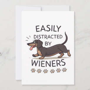 Tarjeta Festiva Arte de dibujos animados divertido de perro salchi