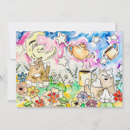 Tarjeta Festiva Arte de gato