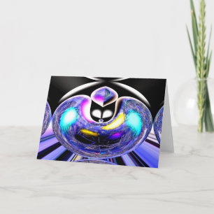 Tarjeta Festiva Arte de gato celestial alienígena