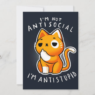 Tarjeta Festiva Arte De Gato De Anime Vintage| Regalo Cuto Para Sa