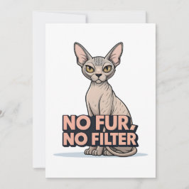 Tarjeta Festiva Arte de gato Sphynx sin pelo y sin filtros Actitud