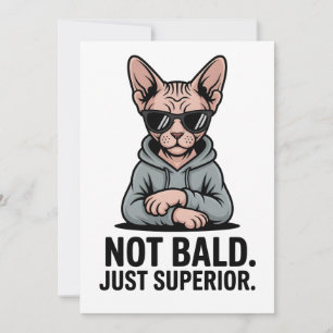 Tarjeta Festiva Arte de gato Sphynx superior con actitud sarcástic