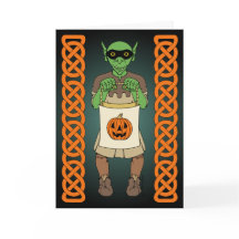 Arte de Halloween de Goblin Trick o Treating