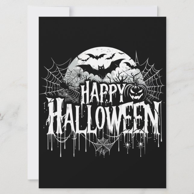 Tarjeta Festiva Arte de Halloween feliz (Anverso)