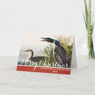 Tarjeta Festiva Arte de la Naturaleza del Pájaro Somorgujo Común d