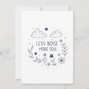 Tarjeta Festiva Arte de línea de cita floral caprichosa