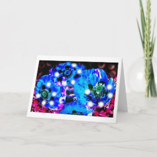 Tarjeta Festiva Arte de los espíritus de la amapola azul