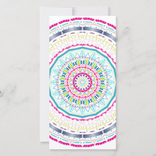 Tarjeta Festiva Arte de Mandala Colorido Vibrante