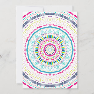 Tarjeta Festiva Arte de Mandala Colorido Vibrante