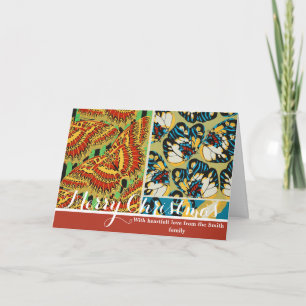 Tarjeta Festiva Arte de Mariposa Art Déco Amarillo y Turquesa Vibr
