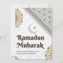 Tarjeta Festiva Arte de Media Luna de Mandala Ramadan Mubarak