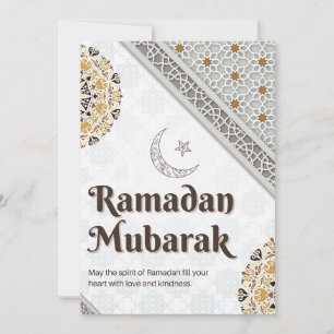 Tarjeta Festiva Arte de Media Luna de Mandala Ramadan Mubarak