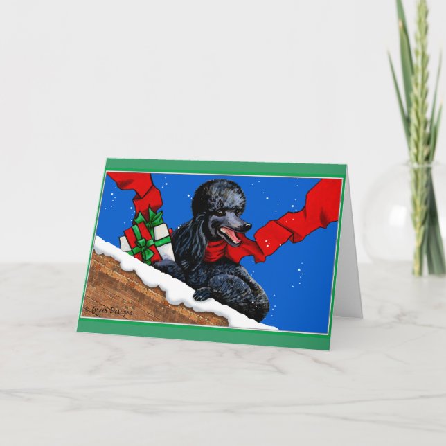 Tarjeta Festiva Arte de Navidades de canapé negro (Anverso)