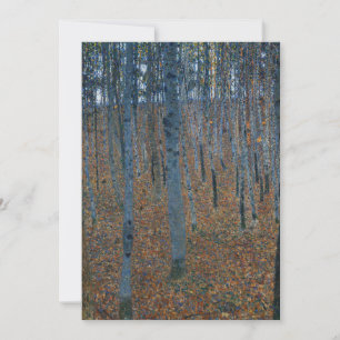 Tarjeta Festiva Arte de paisaje forestal de Klimt Beech Grove I