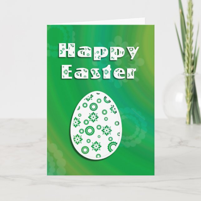 Tarjeta Festiva Arte de papel retro de huevo de Pascua Moderno (Anverso)