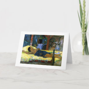 Tarjeta Festiva Arte de Paul Gauguin que pinta la natividad negra