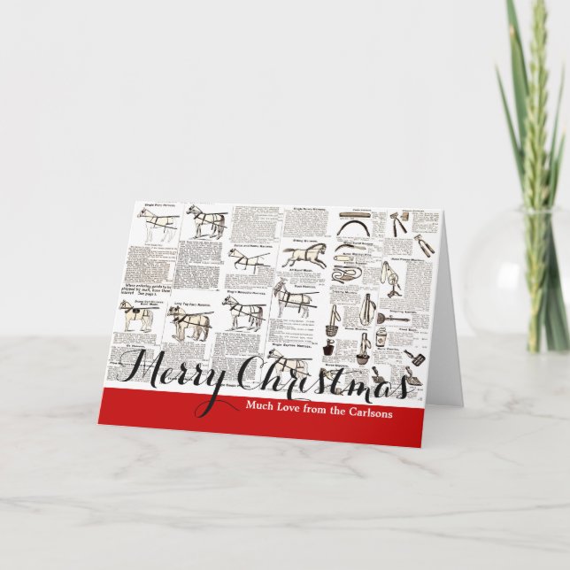 Tarjeta Festiva Arte de periódicos de publicidad de antigüedades d (Anverso)