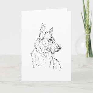 Tarjeta Festiva Arte de perro pastor alemán alsaciano