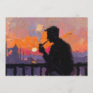 Tarjeta Festiva Arte de Pipa (Balcón #1) pintura al óleo