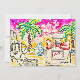 Tarjeta Festiva Arte de playa