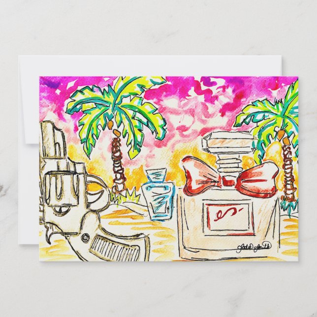 Tarjeta Festiva Arte de playa (Anverso)