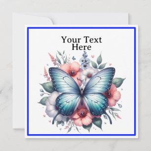 Tarjeta Festiva Arte de ramo floral de mariposa vibrante-96283
