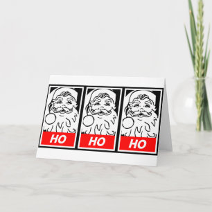 Tarjeta Festiva Arte de Santa Street: HO HO HO