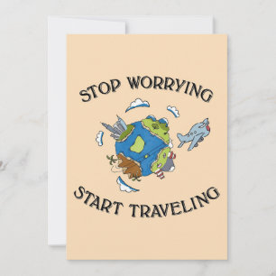 Tarjeta Festiva Arte de viaje Comienza a viajar por el mundo
