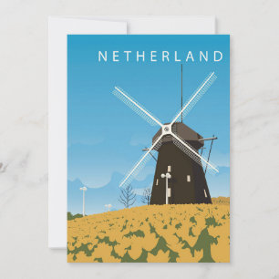 Tarjeta Festiva Arte de viaje Holanda