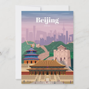 Tarjeta Festiva Arte de viaje Viajar a Pekín China
