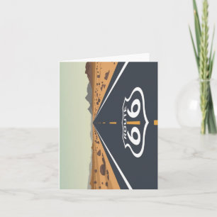 Tarjeta Festiva Arte de viaje vintage de la carretera del desierto