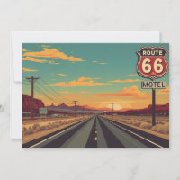 Arte de viaje vintage de la ruta 66 Americana