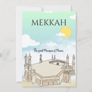 Tarjeta Festiva Arte de viajes de la Gran Mezquita de La Meca