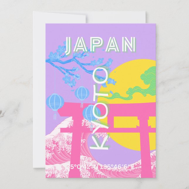 Tarjeta Festiva Arte de viajes en Japón (Anverso)