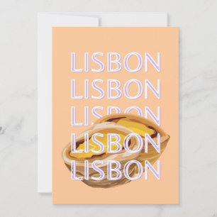 Tarjeta Festiva Arte de viajes en Lisboa, Naranja, Portugal Viajes