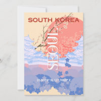 Arte de viajes en Seúl, Corea del Sur, Pastel
