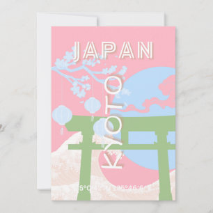 Tarjeta Festiva Arte de viajes japonés de Kioto, arte de viajes pa