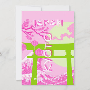 Tarjeta Festiva Arte de viajes japonés de Kioto, arte de viajes ro