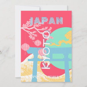 Tarjeta Festiva Arte de viajes retro en Japón